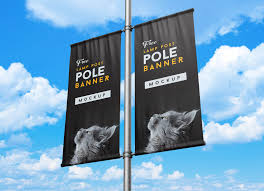 Download Free Outdoor Advertising Street Lamp Post Pole Banner Mockup Psd Set Good Mockups