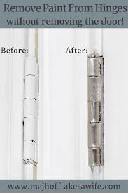 This is the project that taught me how to paint a door without removing it. Remove Paint From Door Hinges Easily And Simply No Chemicals Needed Major Hoff Takes A Wife Family Recipes Travel Inspiration