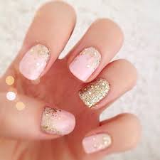 Home My Wedding Ideas Pink Wedding Nails Gold Glitter Nails Gold Nails
