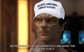 I hear if you split trump in half with the transporter, you get a stale  Cheeto and a Gul Dukat