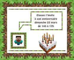 Anniversaire Minecraft Ciloubidouille Anniversaire Minecraft Invitation Anniversaire Enfant Anniversaire