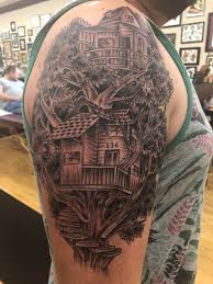 A Treehouse Tattoo On My Right Arm 2 Sessions For A Total Of 7 Hours So Far First Reddit Post Be Gentle Tattoo You can tell what gender the delightful children are by. a treehouse tattoo on my right arm 2