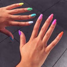 If you are searching for cute nail colors for spring and beautiful spring nail designs then check our stylish nails especially floral nails and butterfly nails. Pinterest Ninawoah13 Multicolored Nails Acrylic Nails Coffin Short Fall Acrylic Nails