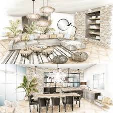 Pour Bien Commencer La Semaine Je Vous Montre Un Projet D Une Grande Piece A Vivre Rendu La S Decoration Salon Appartement Decoration Salon Sejour Deco Sejour