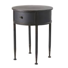 Shop wayfair.ca for all the best end & side tables with drawers. Round Black Metal 1 Drawer Bedside Table Alienor Maisons Du Monde