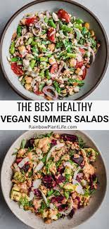 3 Delicious Vegan Salads For Summer Rainbow Plant Life Recipe Vegan Salad Summer Salads Healthy Vegan