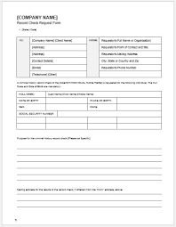 Record Check Request Form Template Ms Word Word Excel Templates