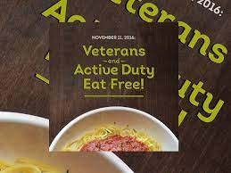 Free Meals For Veterans And Active Military At Olive Garden On November 11 2016 Chew Boom