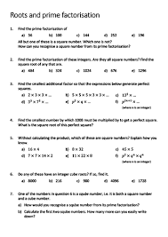 It is an estimating square roots worksheet. Roots And Prime Factorisation Teaching Resources