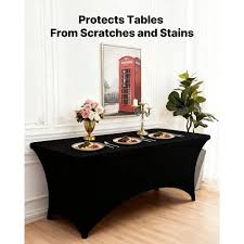 Stretch Table Covers Black 6FT