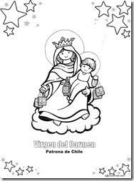 Historia de la virgen del carmen. Colorear Virgen Del Carmen Patrona De Chile Jugar Y Colorear