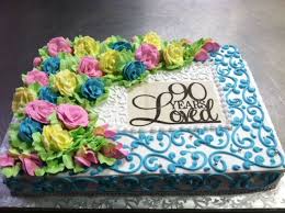 Butter Icing Birthday Cake For Mother 90th Birthday Party 90 Years Loved Sheet Cake With Buttercream Icing And Edible Image 90th Birthday Cakes Birthday Sheet Cakes Birthday Cake For Mom