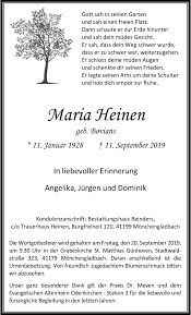 Find local businesses, view maps and get driving directions in google maps. Traueranzeigen Von Maria Heinen Trauer Und Gedenken