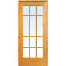 Milliken Millwork 33 5 In X 81 75 In Classic Clear True Divided 15 Lite Unfinished Pi Prehung Interior Doors Glass French Doors Prehung Interior French Doors