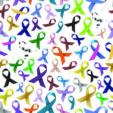 Blue ribbons are used to raise awareness for child abuse, stomach cancer, and drunk driving. Amazon Com Multi Colored Cancer Ribbon Fabric 1345