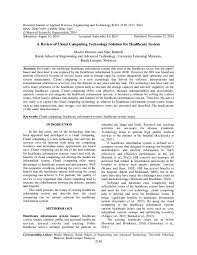 The healthcare system in malaysia. Pdf A Review Of Cloud Computing Technology Solution For Healthcare System Ailar Rahimli Academia Edu