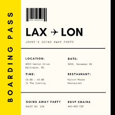 Available in word doc and pdf formats, there are plenty of downloadable options. Free Custom Printable Boarding Pass Invitation Templates Canva