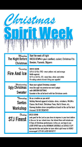 Here are some fun christmas classroom activity ideas that you can use to add a bit of holiday cheer and excitement before that much awaited winter break! Stj Laser Sac On Twitter Lasers Here Are Our Themes For Next Weeks Christmas Spirit Week There Is No Cost To Participate Check Out All The Activities Sac Has Planned At Lunch