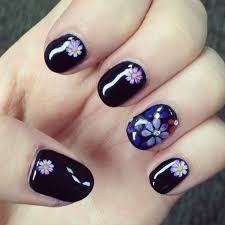 Perrie Edwards Black Flowers, Jewels Nails