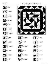Converting Radians To Degrees Color Worksheet Color Worksheets Worksheets Algebra Worksheets