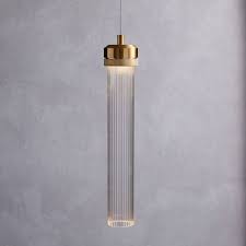 Fluted Cylinder Led Pendant In 2021 Modern Hanging Lamp Glass Cylinder Pendant Light Glass Pendant Light
