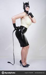 Sexy Hot Latex Mistress Wearing Rubber Cat Mask Tight Black Stock Photo by  ©agnadevi 272509708