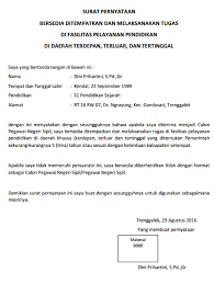 Contoh surat pernyataan bersedia ditempatkan cpns kemenag. 18 Contoh Surat Pernyataan Diri Bersedia Ditempatkan