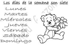 Dias De La Semana Para Colorear