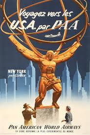 Pan Am Usa New York Original Vintage Poster Vintage Posters Vintage Poster Art Pan American