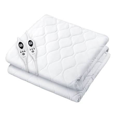 Amazon.com: Beurer UWB80 Heated Mattress Pad King, Dual Control Electric Mattress Cover with Separate Feet/Body Heat, Auto Shut Off, 9 Warming Levels, Overheat Protection, Soft Quilted Fabric, King 76" x 80" :