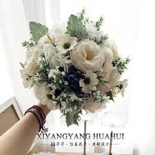 新款店長推薦新娘手捧花仿真韓式婚禮婚紗攝影田園森林天使白色 淘宝网全球站 vintage garden wedding flowers bouquet garden wedding