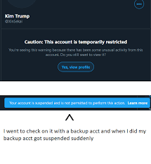 This seems it could be a bug of twitter as well. My Account Is Temporarily Restricted For Unusual Activity When I Shared The Real Clip Of Trumps Choked Video To Debunk The 6 Sec Clip Going Around Claiming He Was Making Fun Of