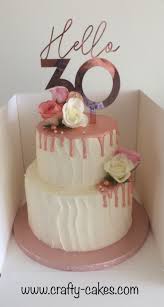 Rose Gold 30th Birthday Cake For Her Rose Gold Drip 30th Cake Buttercream 2tier With Fresh Flowers Tiered Cakes Birthday 30th Birthday Cake For Her 35th Birthday Cakes