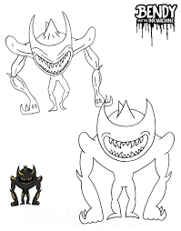Bendy and the ink machine coloring book (christmas edition): Demon Beast Bendy The Final Boss Of Bendy And The Ink Machine Coloring Pages Bendy Coloring Pages Coloring Pages For Kids And Adults