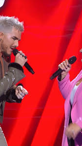 Coach Adam Lambert sings with talent 😍 #TheVoice #BlindAuditions