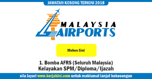 Jawatan kosong 2019 terkini ok? Jawatan Kosong 2018 Bomba Malaysia Airports Holdings Berhad Kelayakan Spm Diploma Ijazah