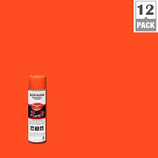 Rust Oleum Industrial Choice 17 Oz M1600 System Precision Line Solvent Based Alert Orange Inverted Marking Spray Paint 12 Pack 203026 The Home Depot