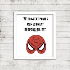 From small kid to old people,everyone's superhero has their own special in this post we present you 14 of the amazing motivational quotes from the world of superheroes. Spiderman Superhero Quote Printable Wall Art By Lovelyprinting On Etsy Https Www Etsy Com Listing 243251992 Superhero Quotes Quotes For Kids Avengers Quotes