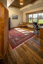 After installation, stains can recreate the look of 100 year old barn board. Montana Wood Flooring Marks Lumber