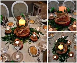 Table Centerpieces Using Wood Slices Glass Candle Holders On Wooden Slices And G Christmas Candle Centerpieces Christmas Candles Diy Wood Slice Candle Holder
