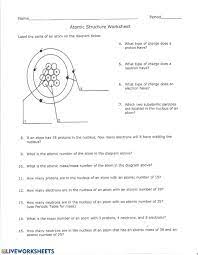 3.6 use your notes from the atomic structure program to answer the following questions. Atomic Structure Worksheet