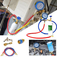 This air conditioning repair article series discusses the the diagnosis and correction of abnormal air conditioner refrigerant line pressures as a means for evaluating the condition of the air conditioner compressor motor, which in. Buy Online Professional R22 Refrigerant Household Car Air Conditioning Fluoride Adding Tool Kit Freon Common Cool Gas Meter Alitools
