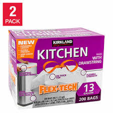 Check spelling or type a new query. Costco Kirkland Signature 200 Flex Tech Kitchen Drawstring Bags 2 Pack Zallat