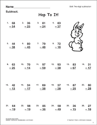 2 digit subtraction without regrouping pdf. Hop To It Two Digit Subtraction With Without Regrouping Printable Skills Sheets