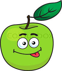 Connect with them on dribbble; Green Cartoon Apple Fruit With One Stock Vector Colourbox