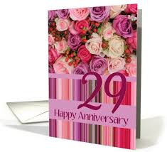 29th Wedding Anniversary Card Pastel Roses And Stripes Card Wedding Anniversary Cards 30th Wedding Anniversary Card 36th Wedding Anniversary