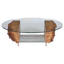 Burr Oak And Stainless Steel Table 1stdibs Com Furniture Stainless Steel Coffee Table Coffee Table