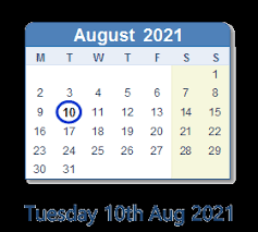 Here are the best things to buy this month. August 10 2021 Calendar With Holiday Info And Count Down Ind