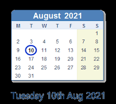 The lion is the symbol for the leo zodiac sign. August 10 2021 Calendar With Holiday Info And Count Down Ind