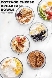 Cottage Cheese Breakfast Bowls 6 Ways Recipe Cottage Cheese Breakfast Bowl Cottage Cheese Breakfast Cottage Cheese Recipes Breakfast